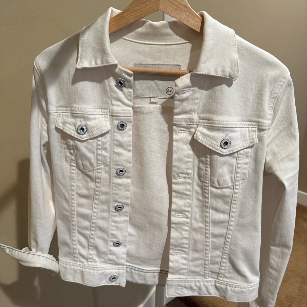 AG Adriano Goldschmied, White Jean Jacket, Size S
